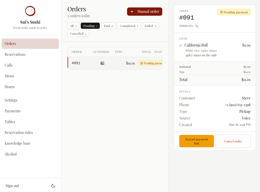 Admin dashboard screenshot 1